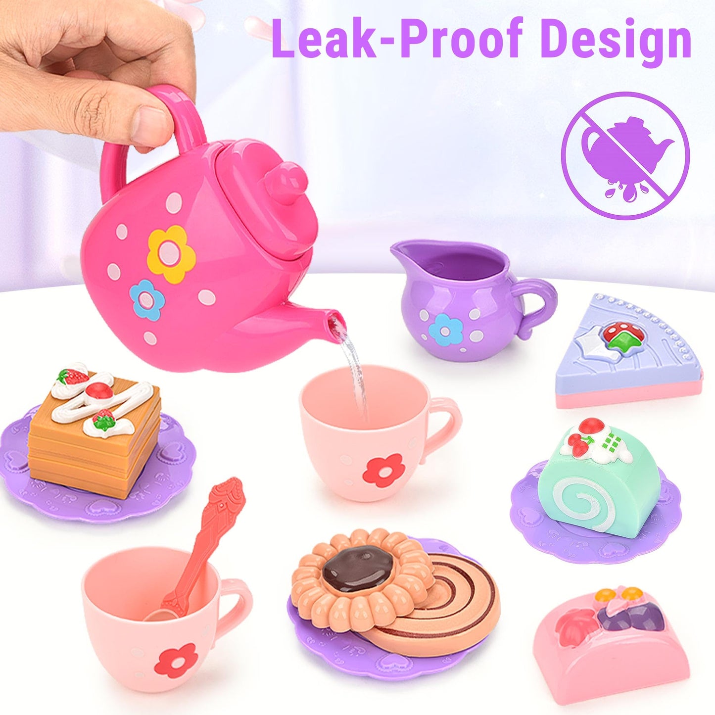 Lajeje Toddler Tea Party Set – 23-Piece Pretend Play Tea Set for Girls Aged 3-5
