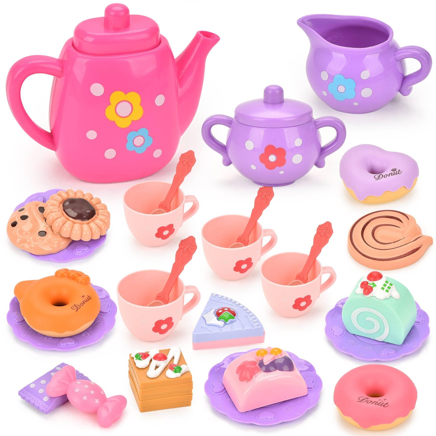 Lajeje Toddler Tea Party Set – 23-Piece Pretend Play Tea Set for Girls Aged 3-5