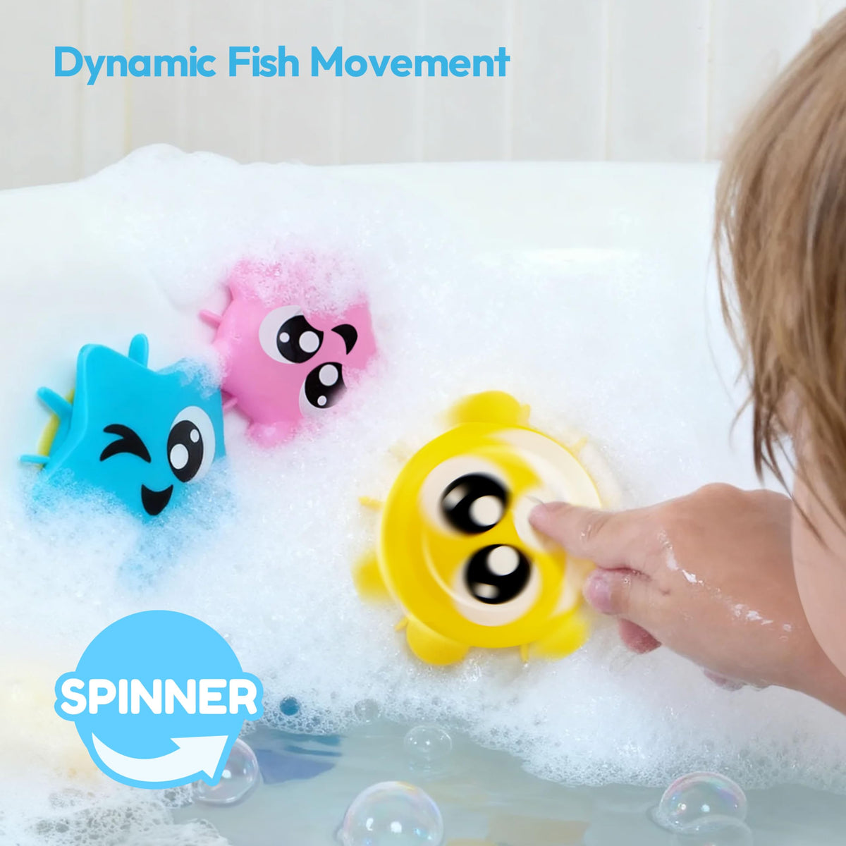 lalalark 7-in-1 Bath Toys for Toddlers – Crab, Whale, Spinning Fish & Water Track (Ages 3-5)