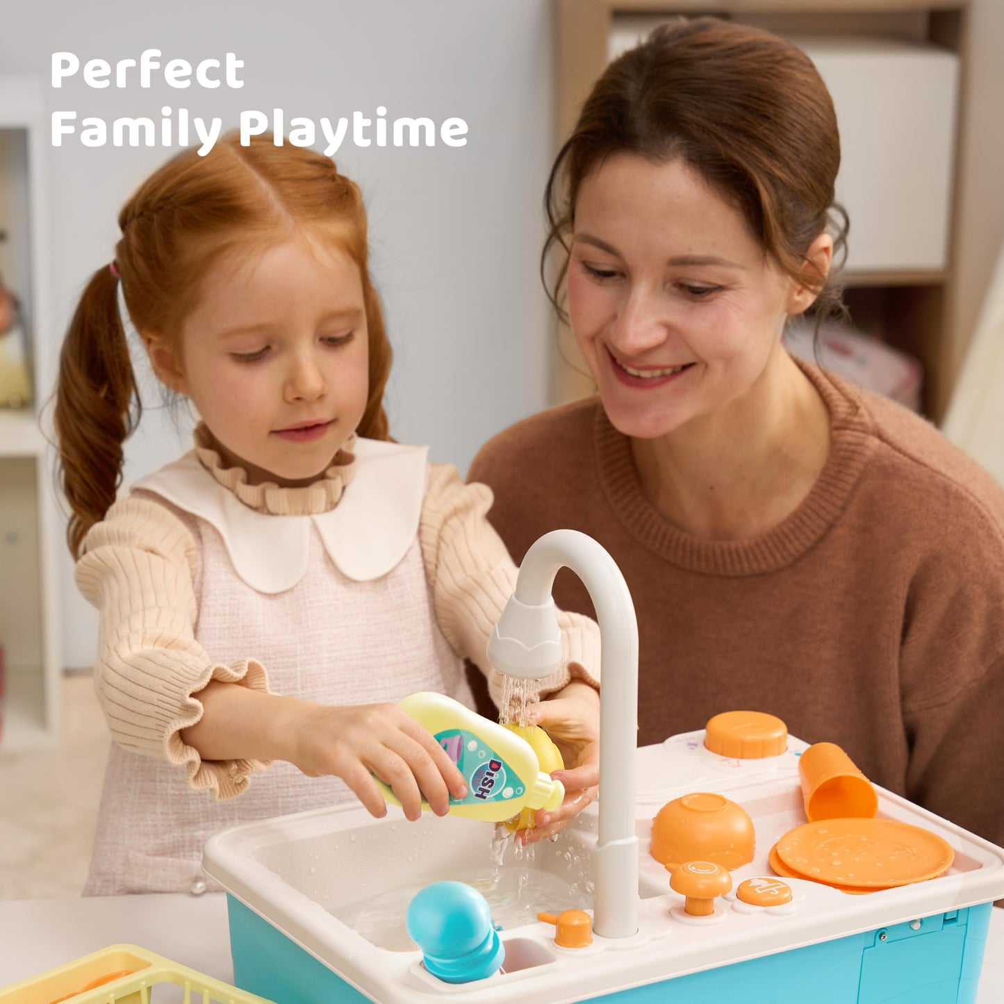 Lalalark Color Changing Play Sink with Running Water – Pretend Kitchen Toy for Toddlers