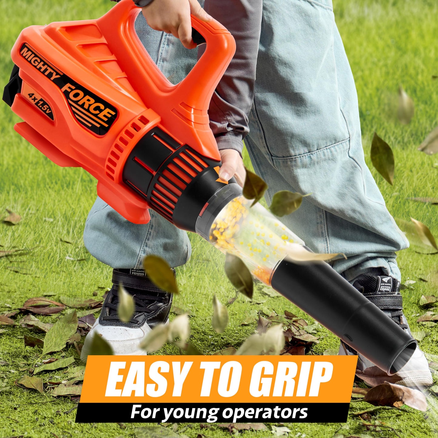 Lalalark Mighty Force Kids Leaf Blower – Realistic Sounds, Lights & Wind for Outdoor Role-Play