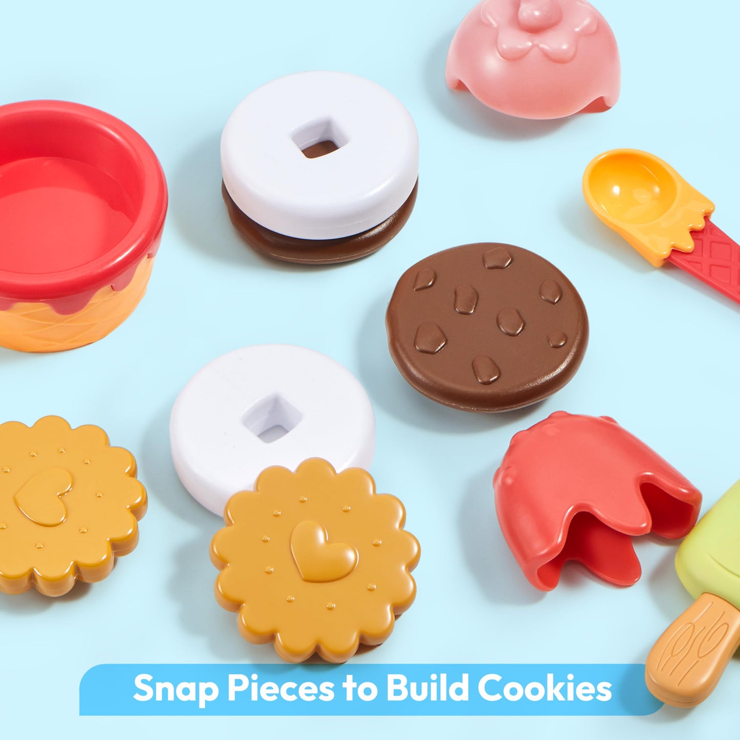 lalalark Ice Cream Maker Toy for Kids | Pretend Play Set with Color-Changing Cones