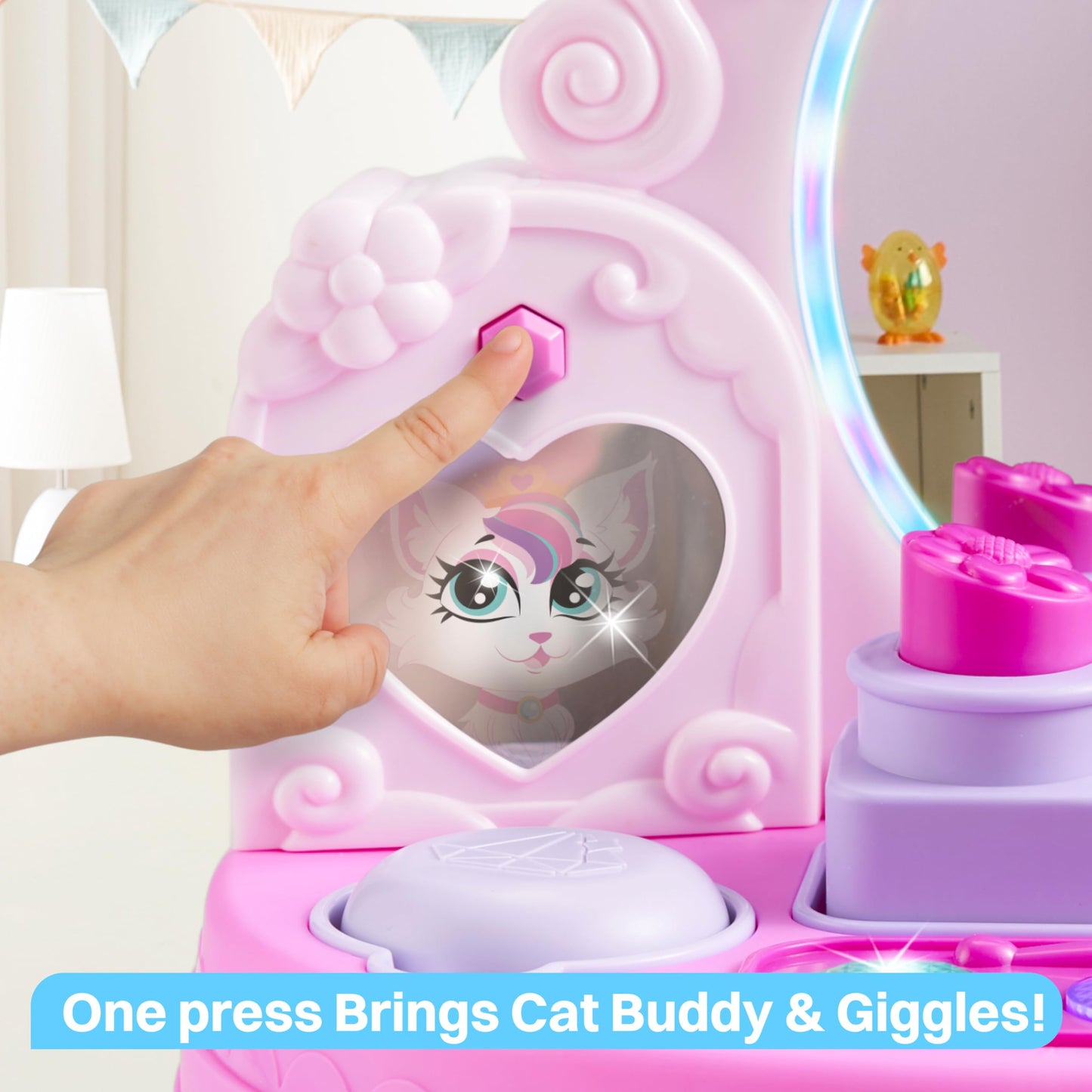 lalalark Toddler Vanity & Baby Vanity Mirror Toy — Interactive Musical Pretend Playset (6 Months+)