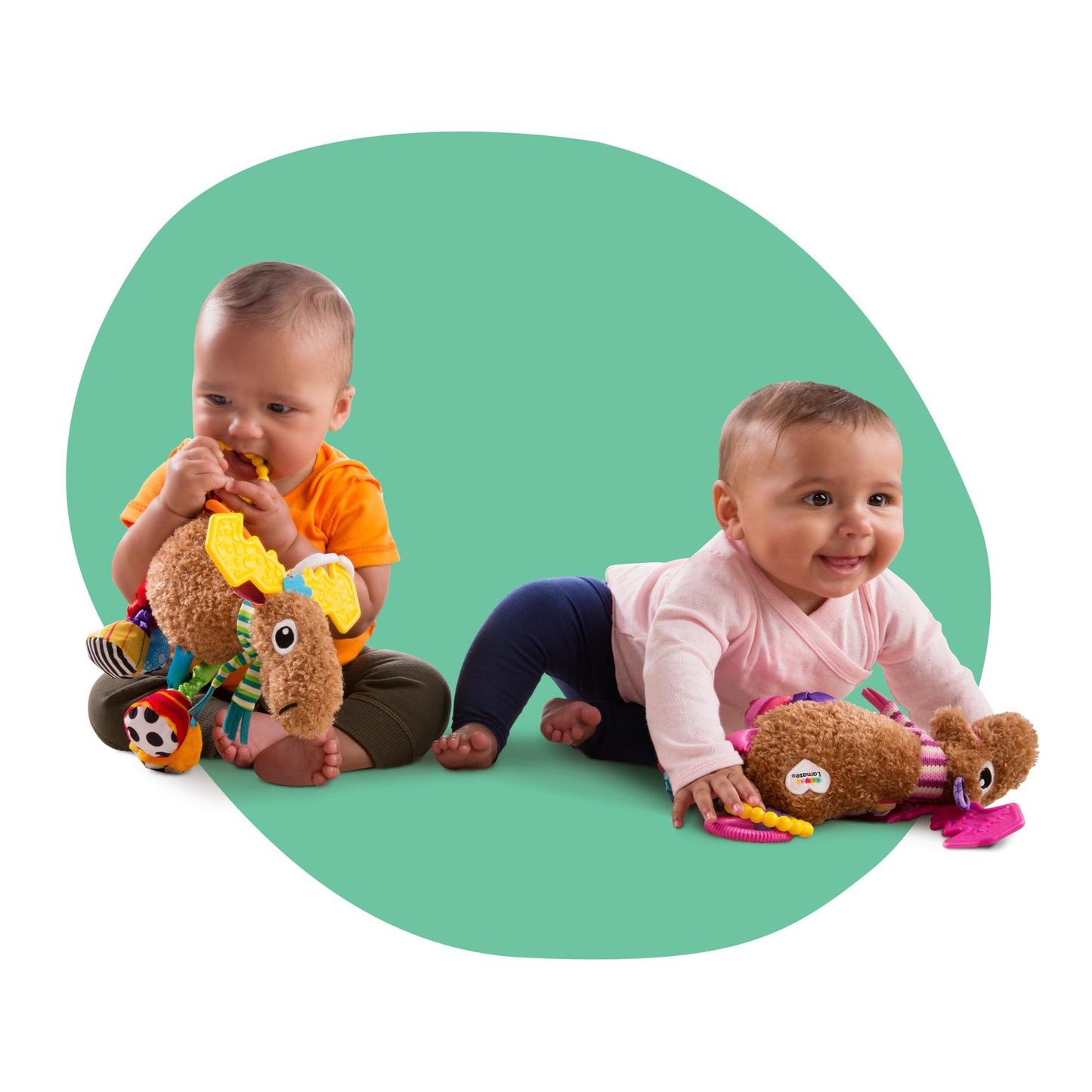 Lamaze Muffin the Moose Clip-On Toy – Crinkle Sensory Infant Toy for Strollers & Car Seats