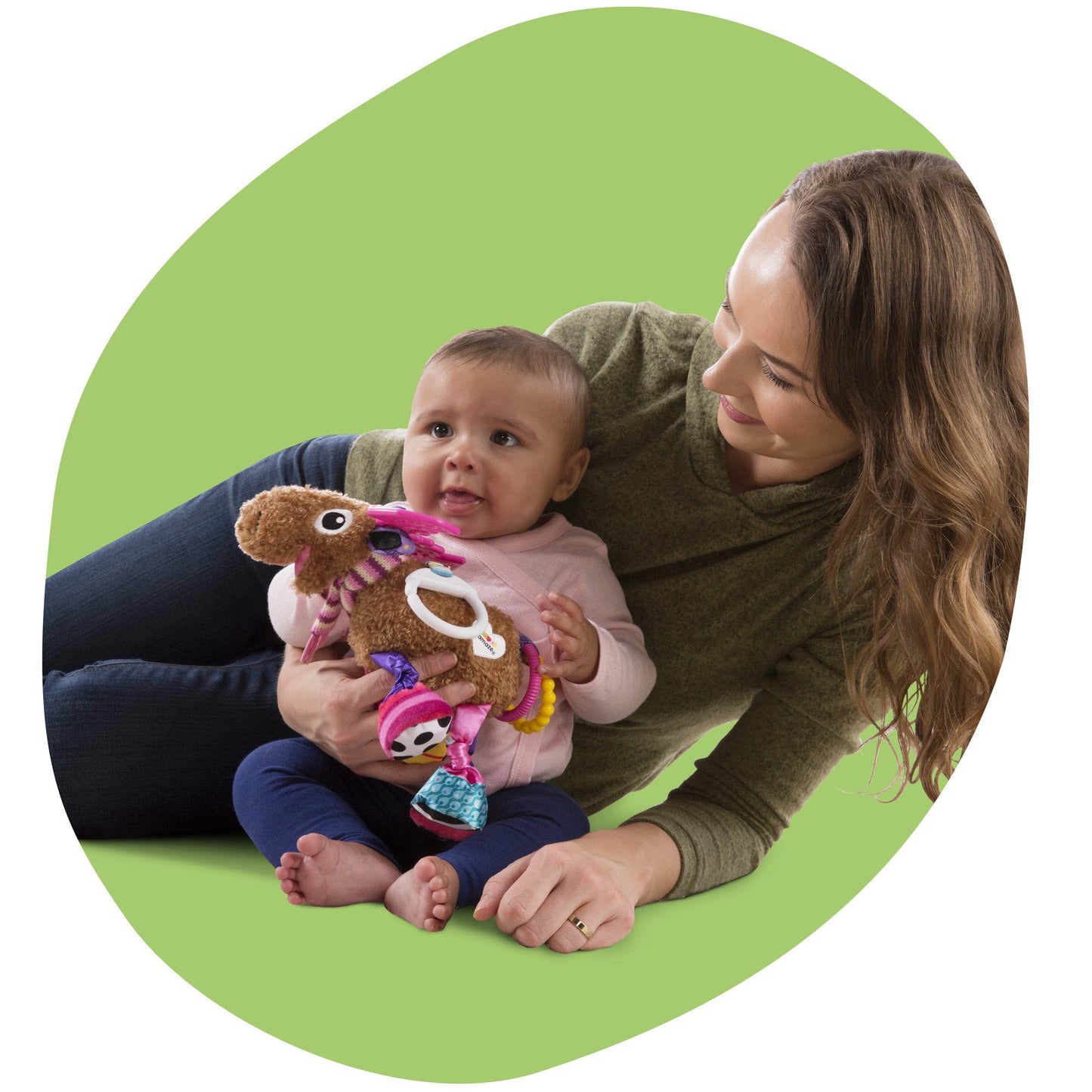 Lamaze Muffin the Moose Clip-On Toy – Crinkle Sensory Infant Toy for Strollers & Car Seats