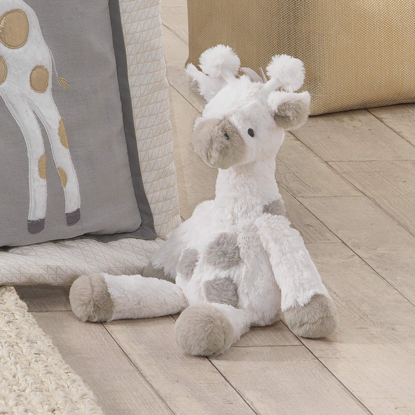 Lambs & Ivy Signature Goodnight Giraffe Moonbeams Plush – Millie 11.5 Inch Gray/White