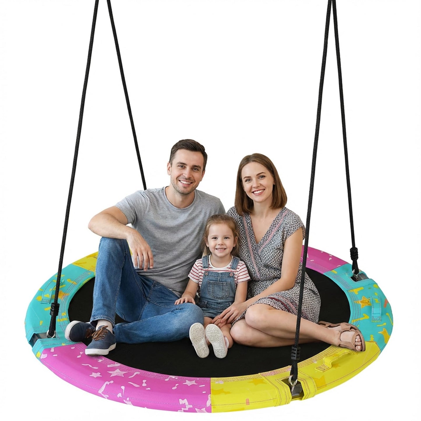 LAMERGE Tree Saucer Swing 43in / 48in – ASTM Approved, 900lb Capacity, Waterproof UV-Resistant Mat