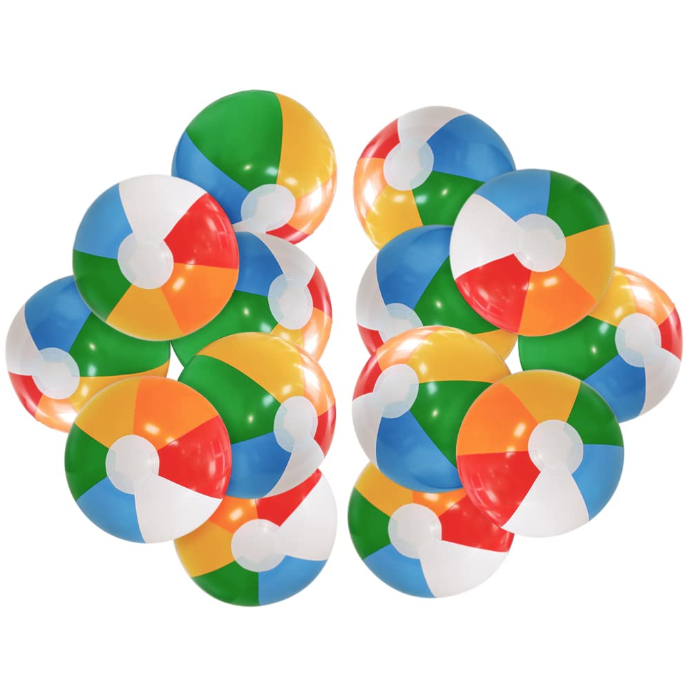 Lamnhin 14-Pack 12-inch Beach Balls for Kids | Bulk Inflatable Pool Toys & Party Favors