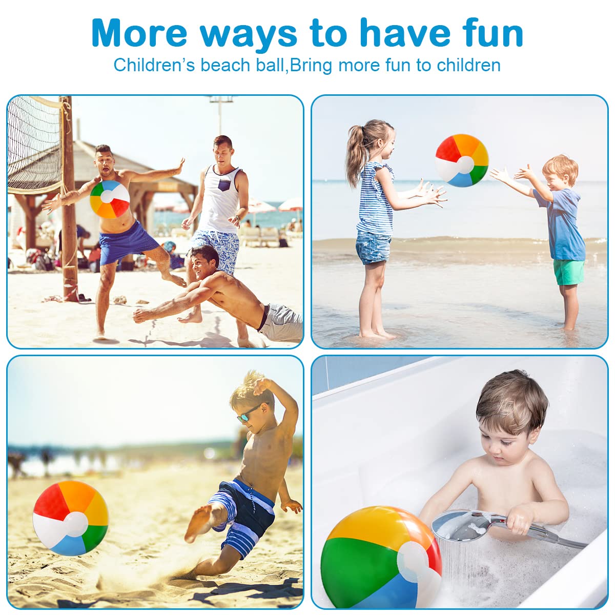 Lamnhin 14-Pack 12-inch Beach Balls for Kids | Bulk Inflatable Pool Toys & Party Favors