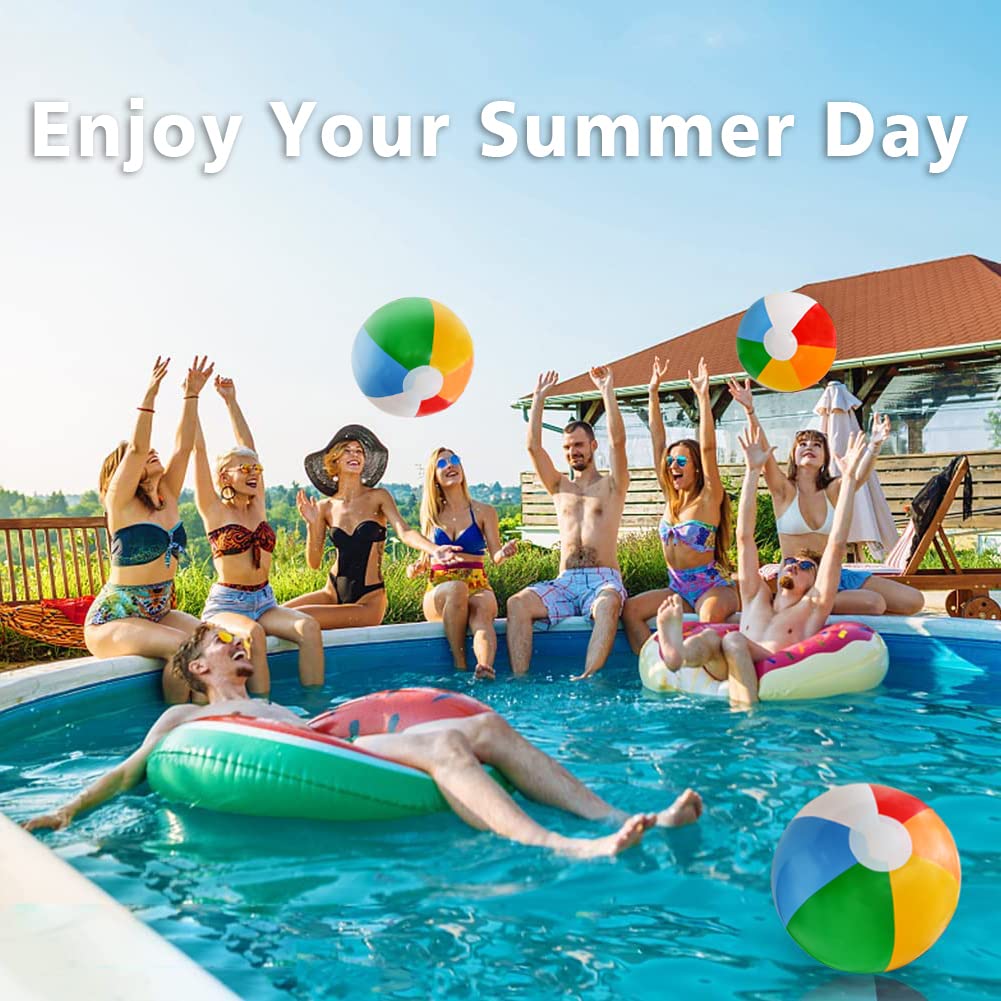 Lamnhin 14-Pack 12-inch Beach Balls for Kids | Bulk Inflatable Pool Toys & Party Favors