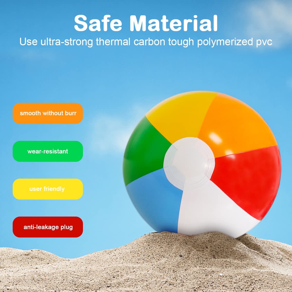 Lamnhin 14-Pack 12-inch Beach Balls for Kids | Bulk Inflatable Pool Toys & Party Favors