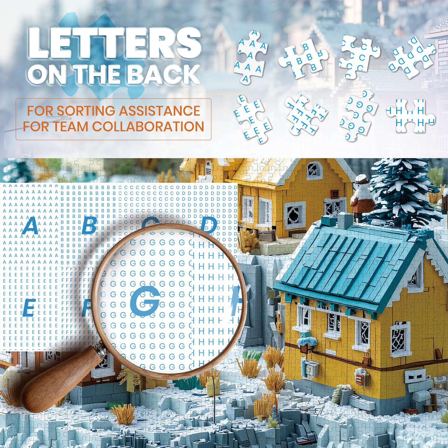 Lamplig Christmas Puzzles for Adults – 1000-Piece Winter Norway & Iceland Scene with 1:1 Poster