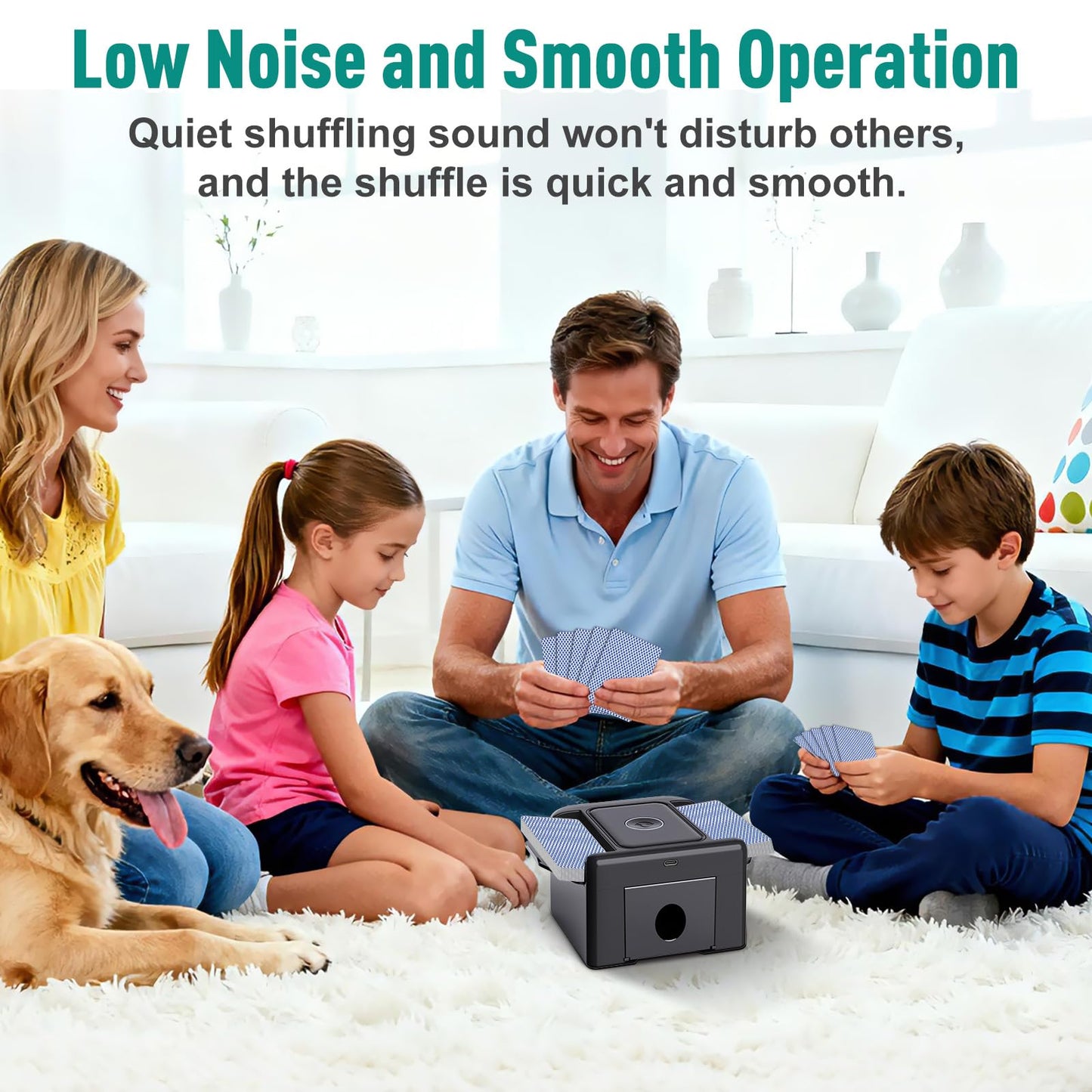 LAMZZP Automatic Card Shuffler for 2 Decks | Dual Mode, Type-C Rechargeable, Low Noise