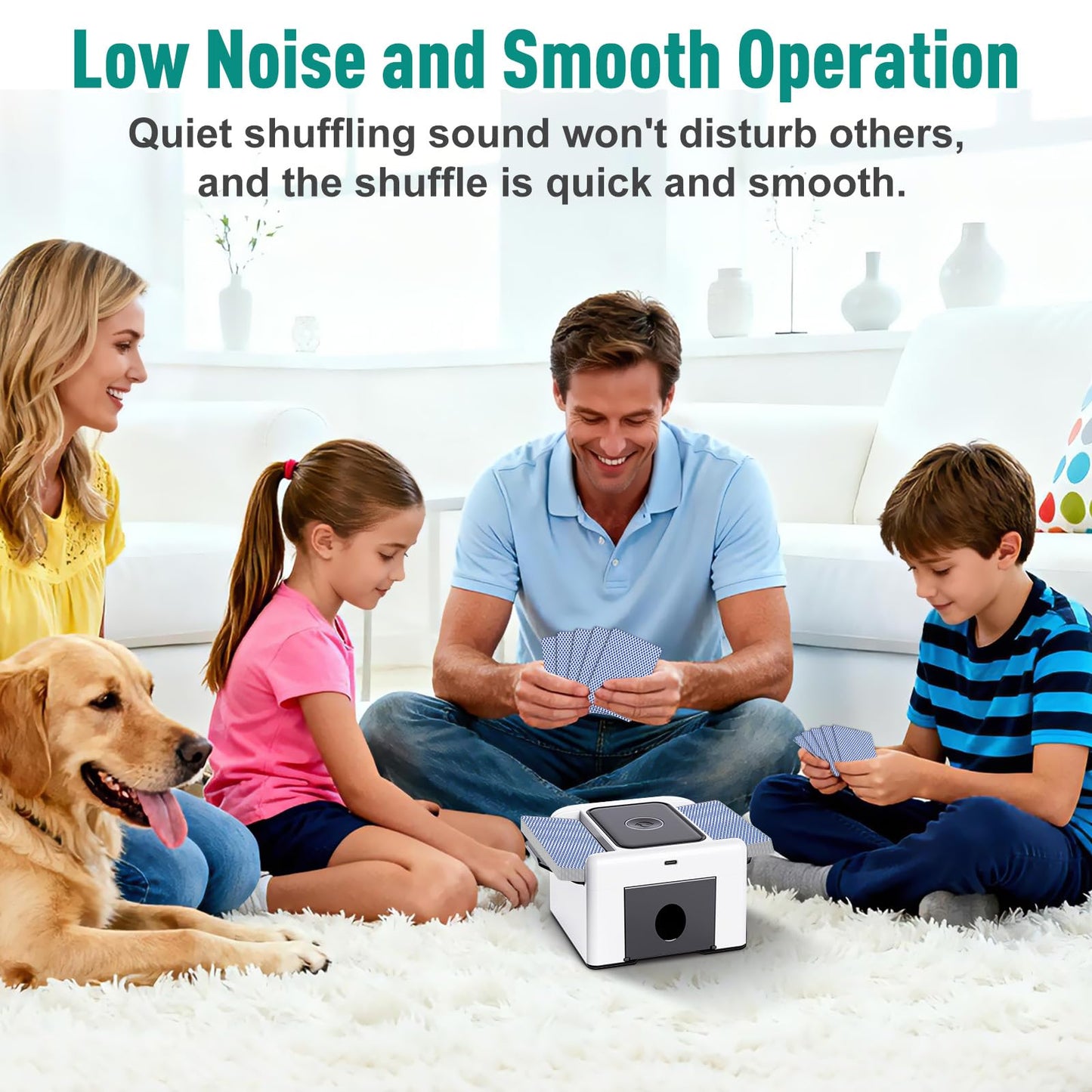 LAMZZP Automatic Card Shuffler — Dual-Mode, 2-Deck/4-Deck, USB-C Rechargeable