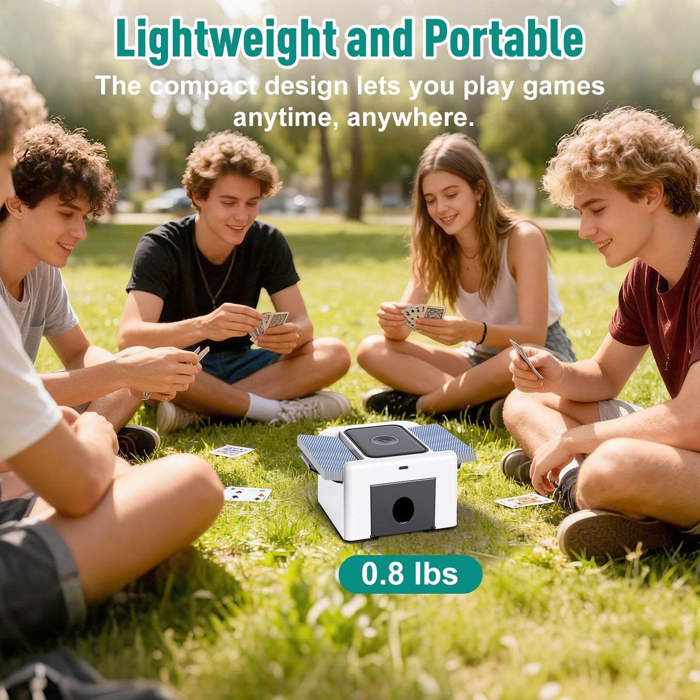 LAMZZP Automatic Card Shuffler — Dual-Mode, 2-Deck/4-Deck, USB-C Rechargeable
