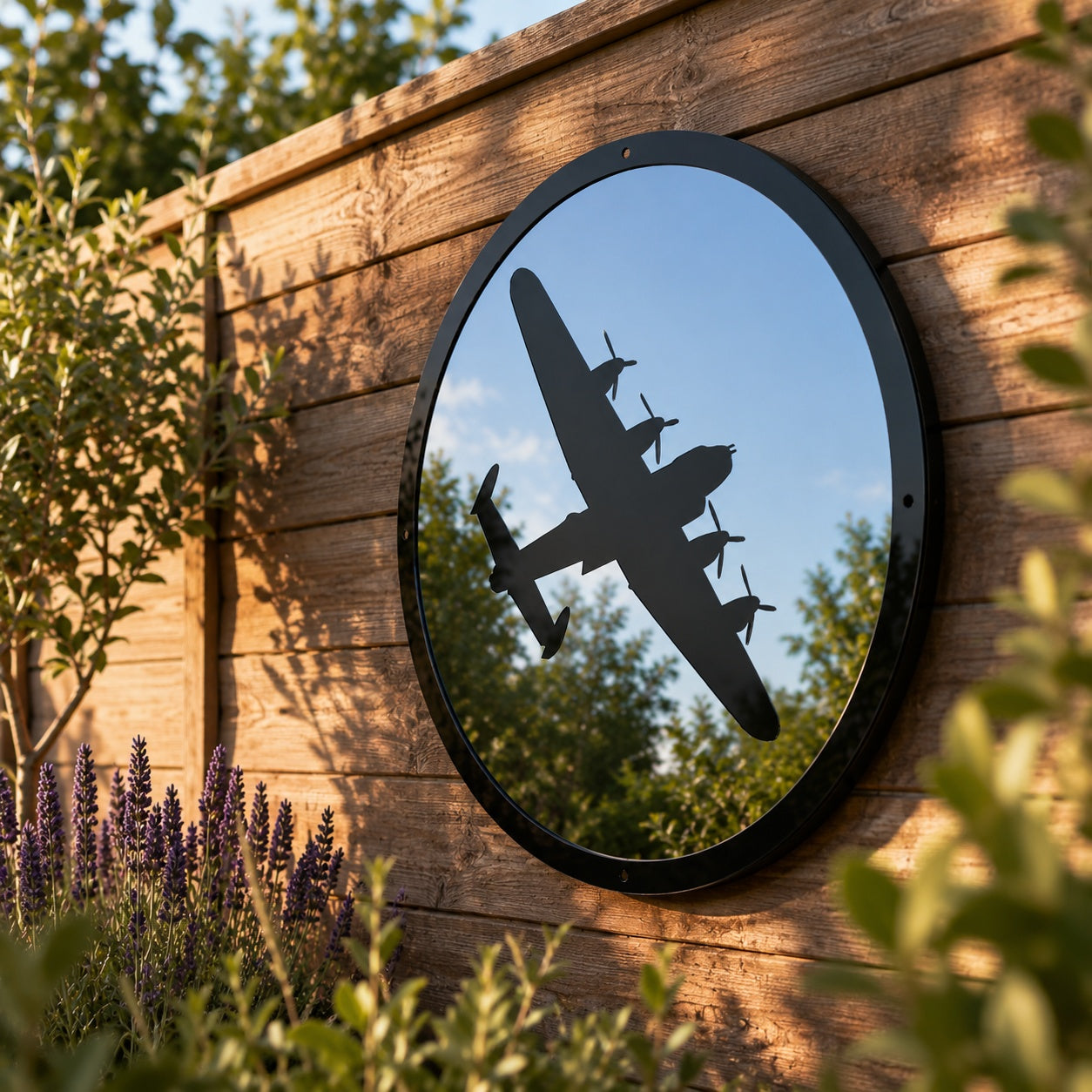 Lancaster Bomber Garden Mirror