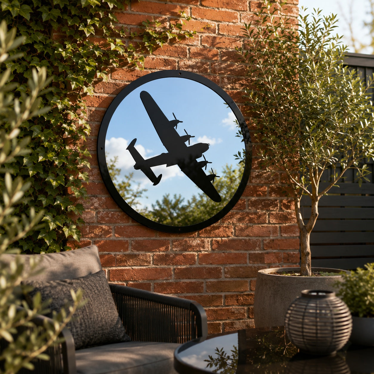 Lancaster Bomber Garden Mirror