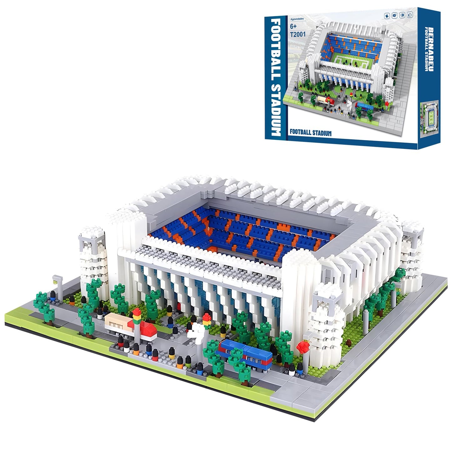 LANGLICHUN Madrid Style Soccer Stadium Micro Mini Building Blocks – 3500+ Pieces