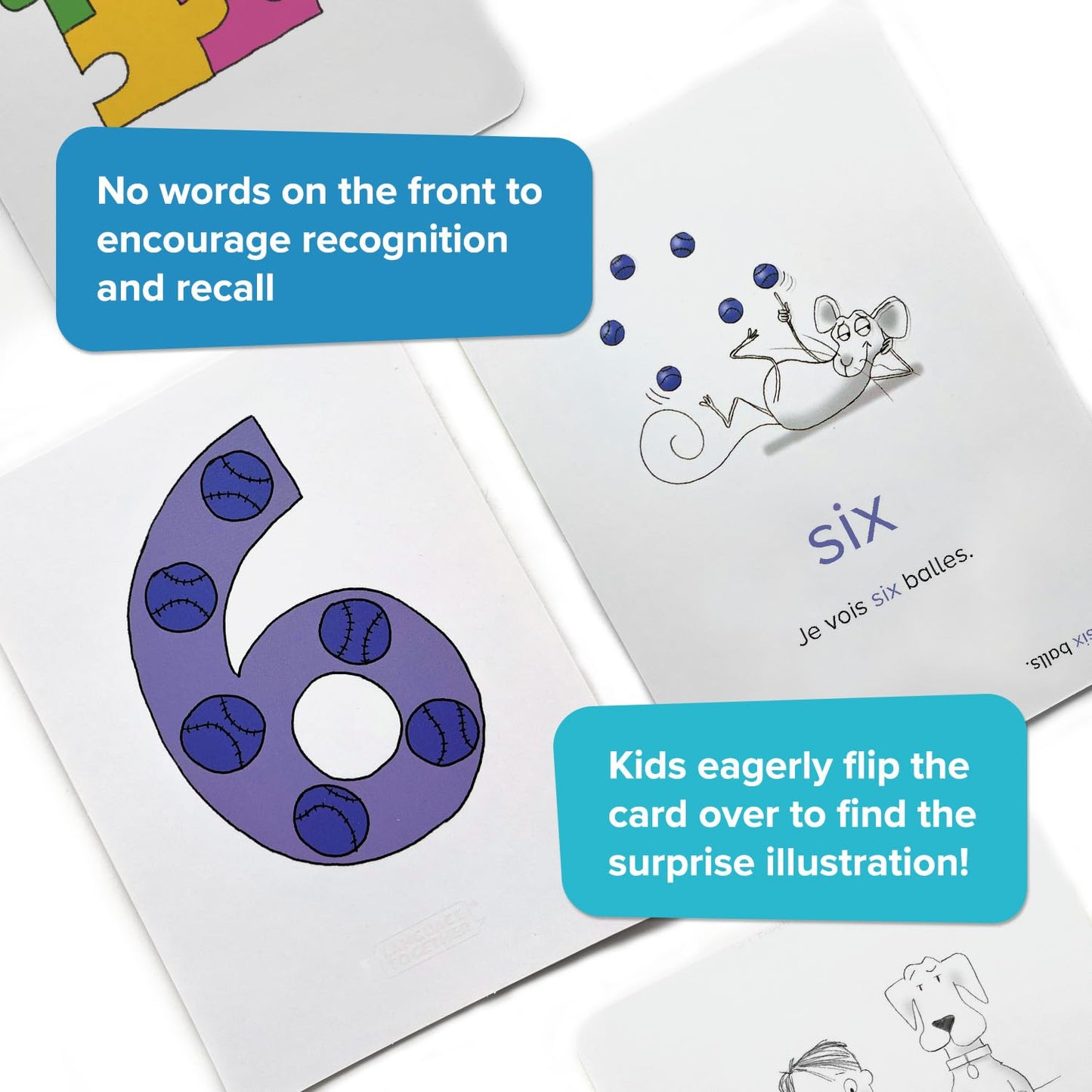 Language Together French Flash Cards for Kids – 100 First Words with Online Audio