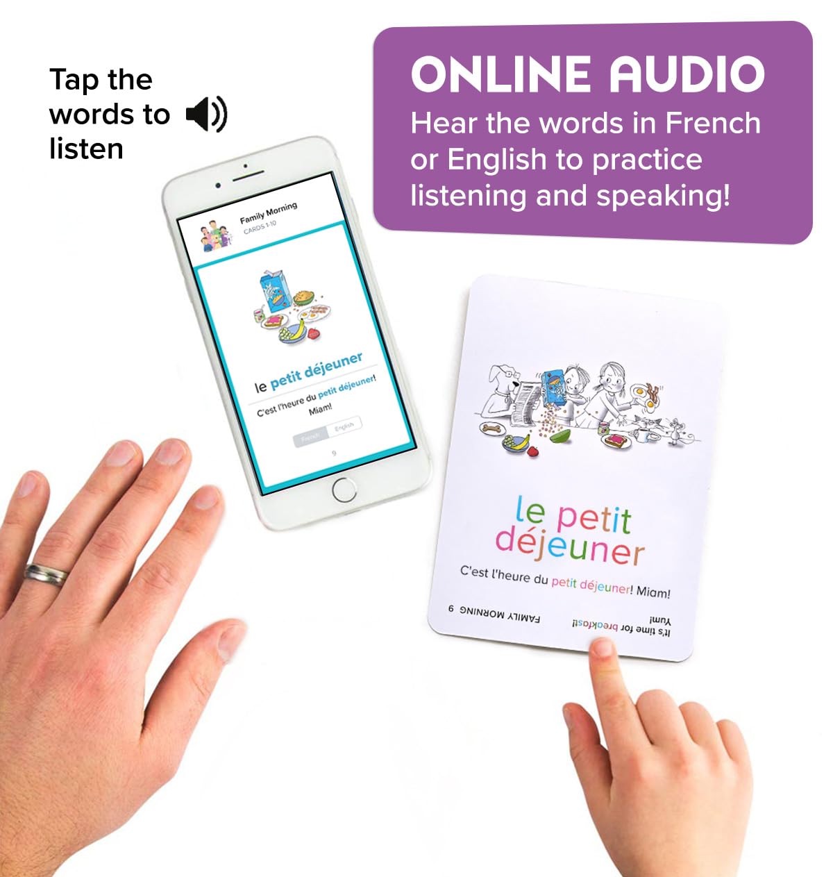 Language Together French Flash Cards for Kids – 100 First Words with Online Audio
