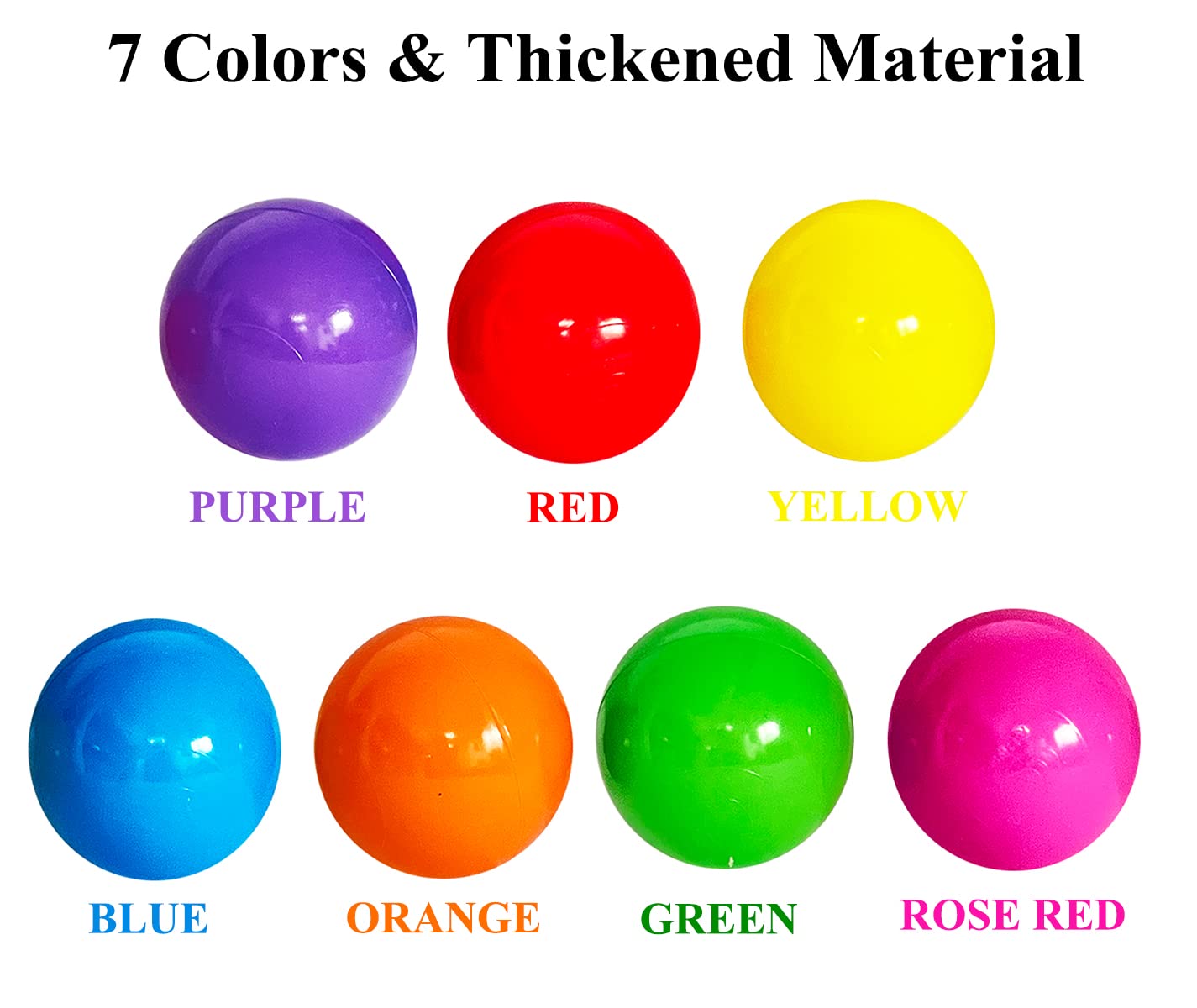 LANGXUN 50-Piece Soft Plastic Ball Pit Balls for Kids — 2.2" Colorful, Phthalate-Free