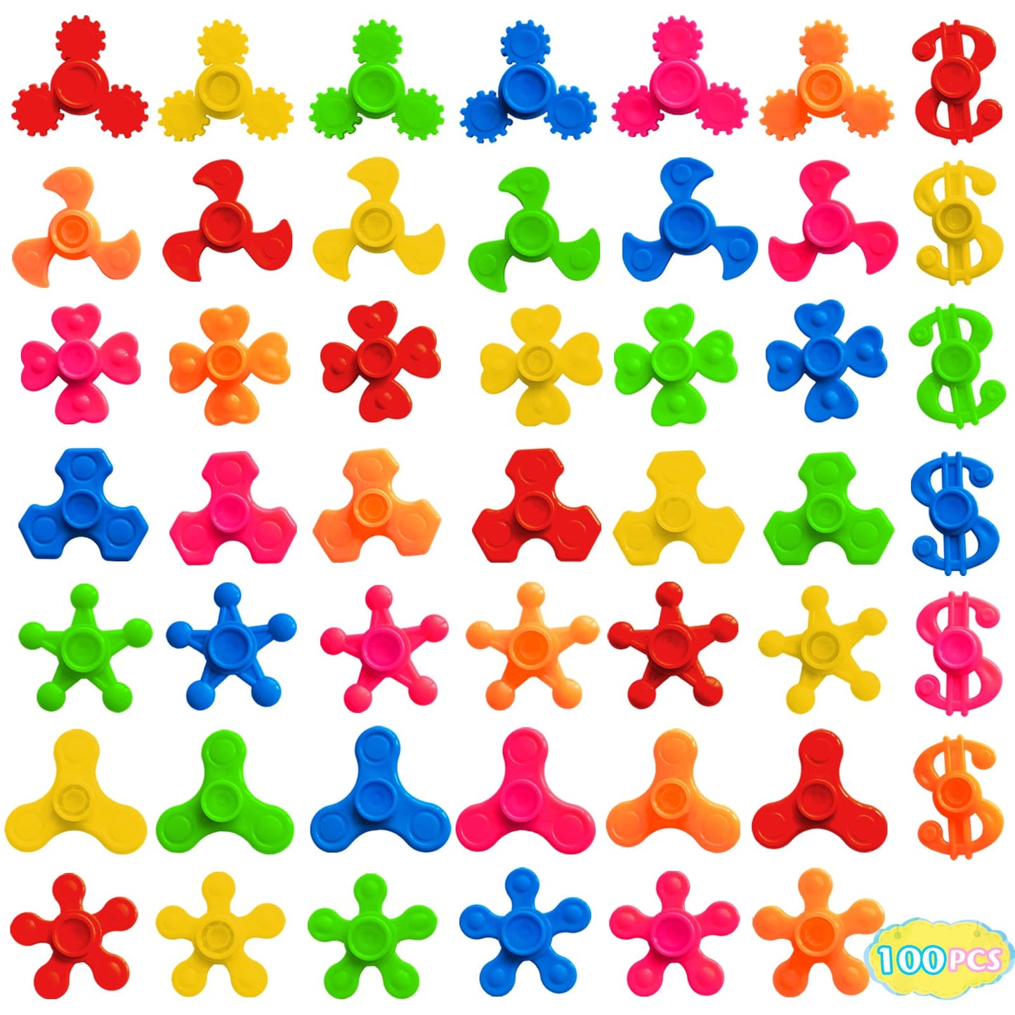 LANQKUISZ 100 Pack Mini Fidget Spinner Toys – Stress Relief & Classroom Prizes