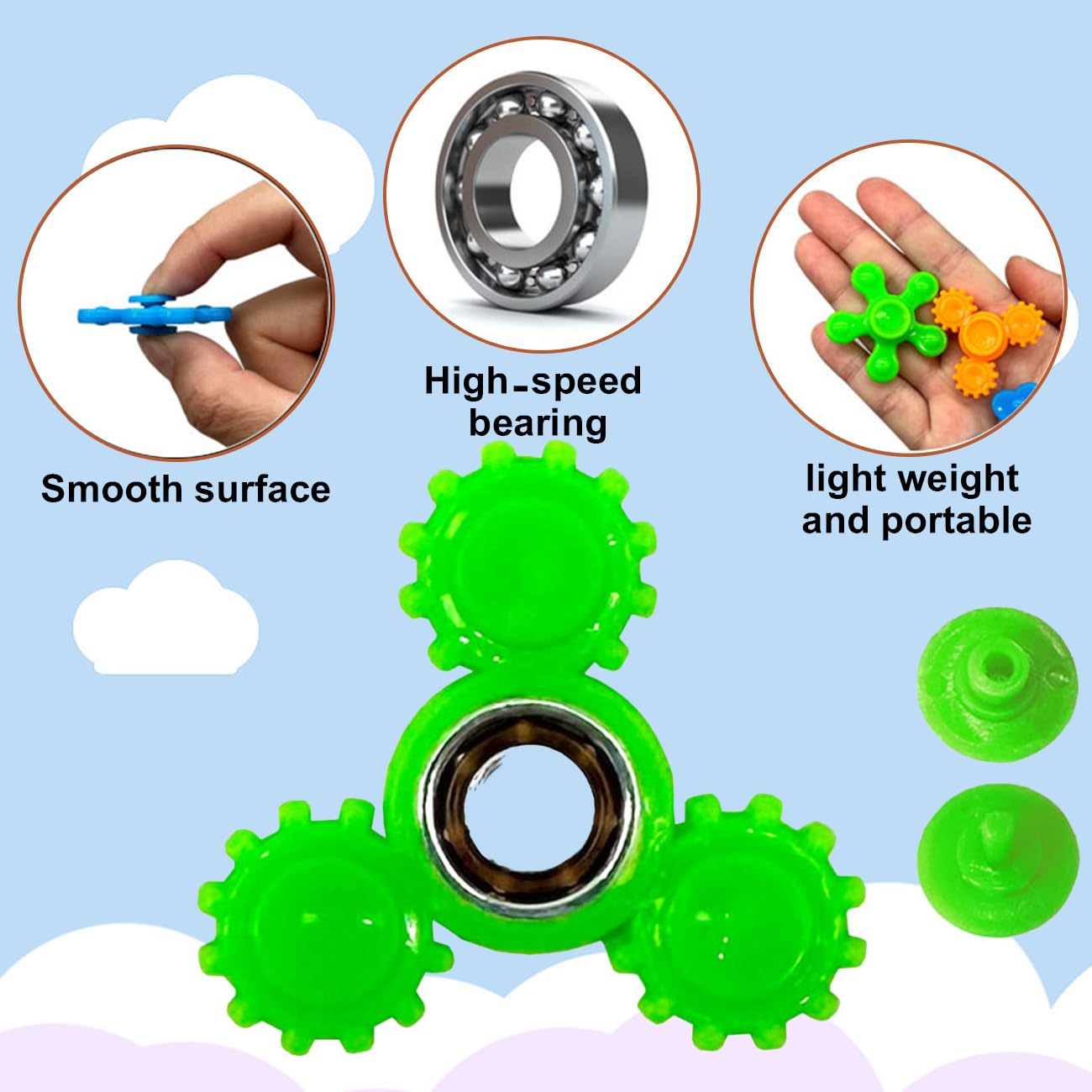 LANQKUISZ 100 Pack Mini Fidget Spinner Toys – Stress Relief & Classroom Prizes