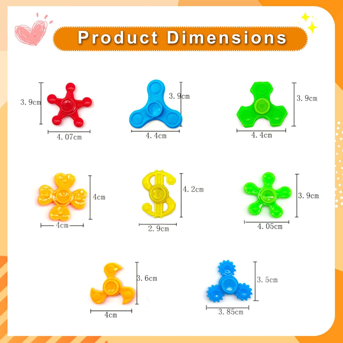 LANQKUISZ 100 Pack Mini Fidget Spinner Toys – Stress Relief & Classroom Prizes