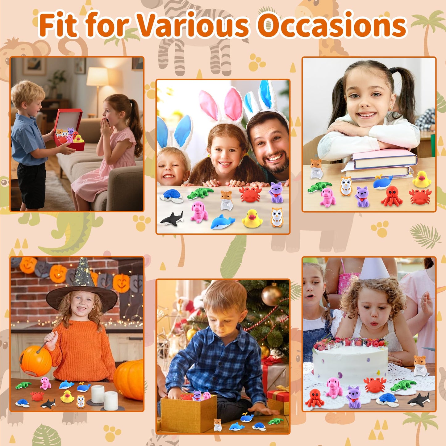 LanMa 30 Pack Hamster Erasers – 3D Take Apart Desk Pets for Kids, Classroom Prizes