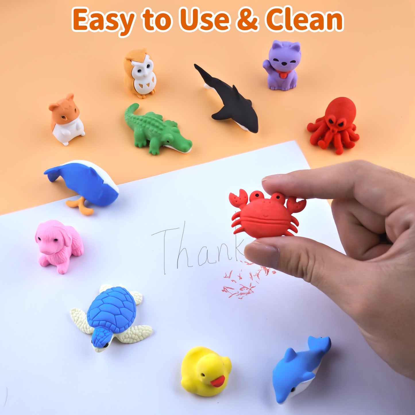 LanMa 30 Pack Hamster Erasers – 3D Take Apart Desk Pets for Kids, Classroom Prizes