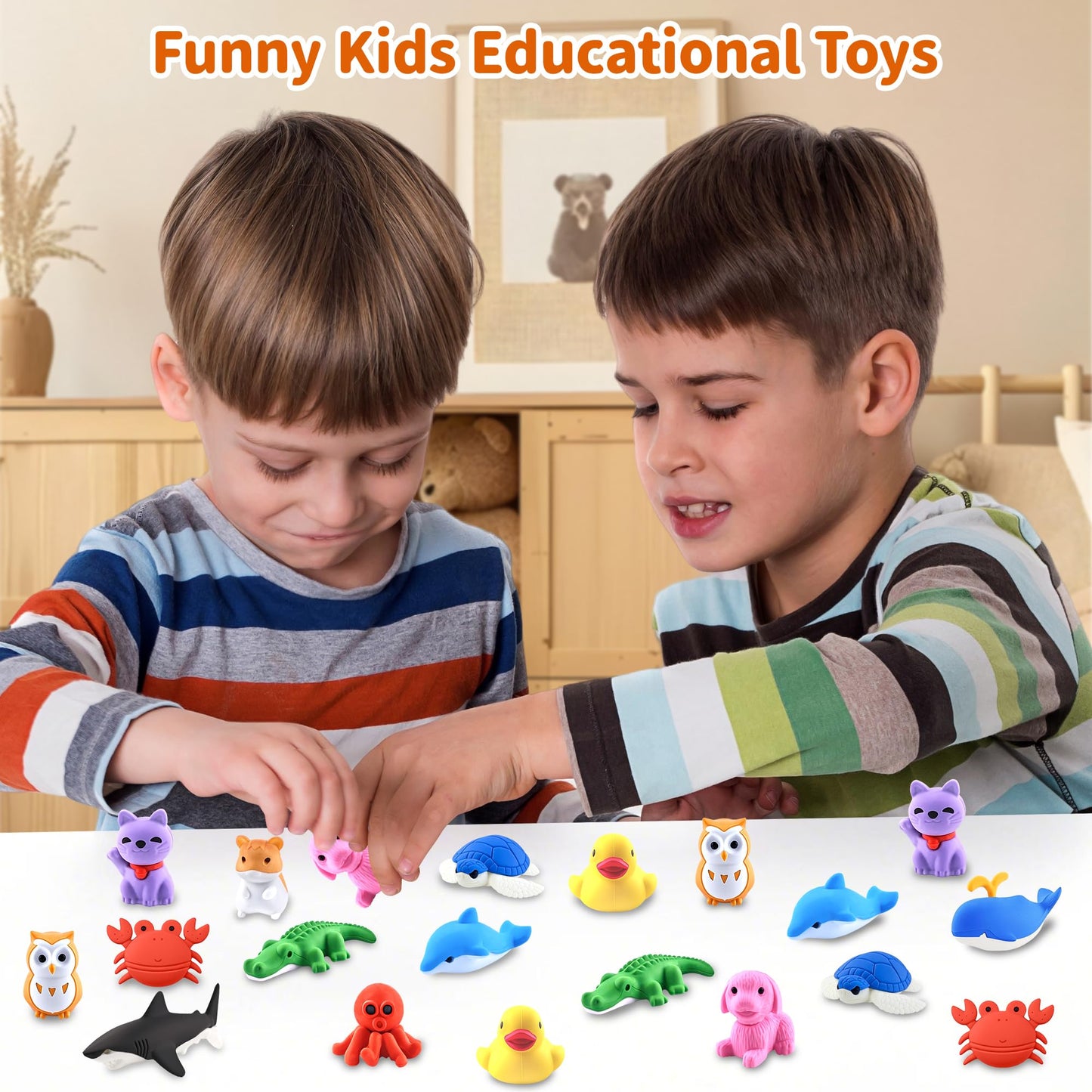 LanMa 30 Pack Hamster Erasers – 3D Take Apart Desk Pets for Kids, Classroom Prizes