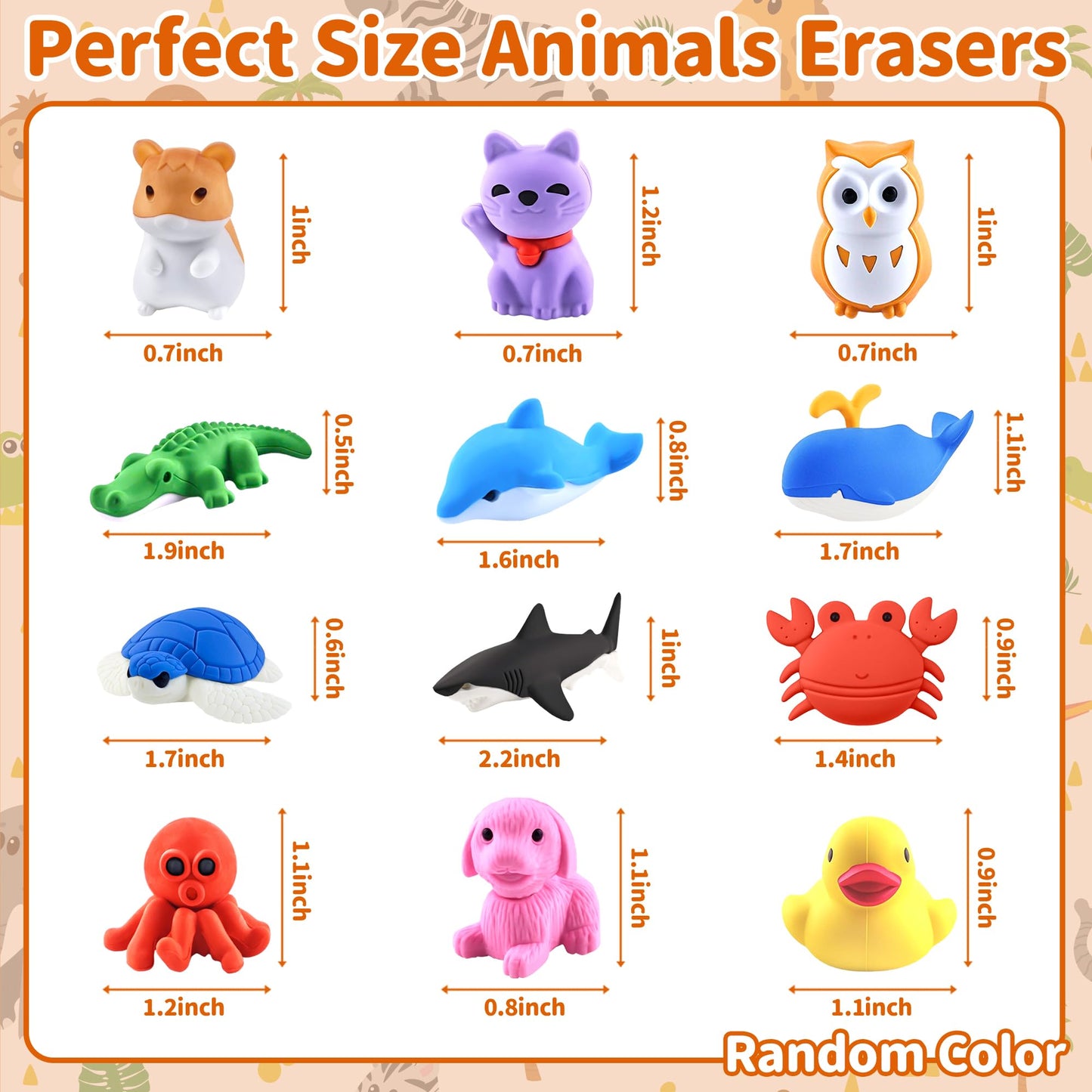 LanMa 30 Pack Hamster Erasers – 3D Take Apart Desk Pets for Kids, Classroom Prizes