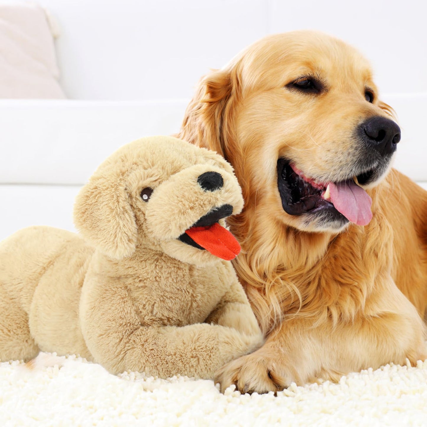 Lanmore 21-Inch Golden Retriever Plush | Large Hugging Pillow & Cozy Companion