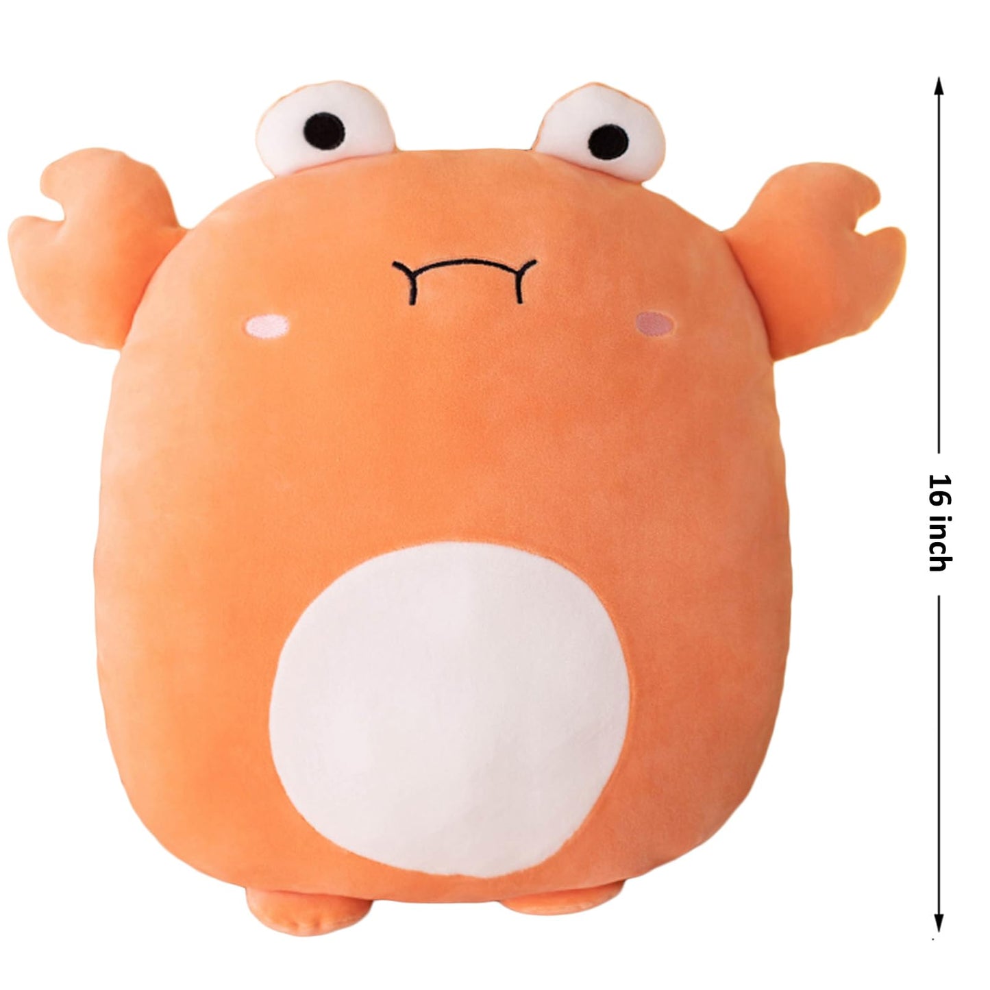 Lannery Crab Plush Pillow 16-Inch – Kawaii Stuffed Toy for Room Decor