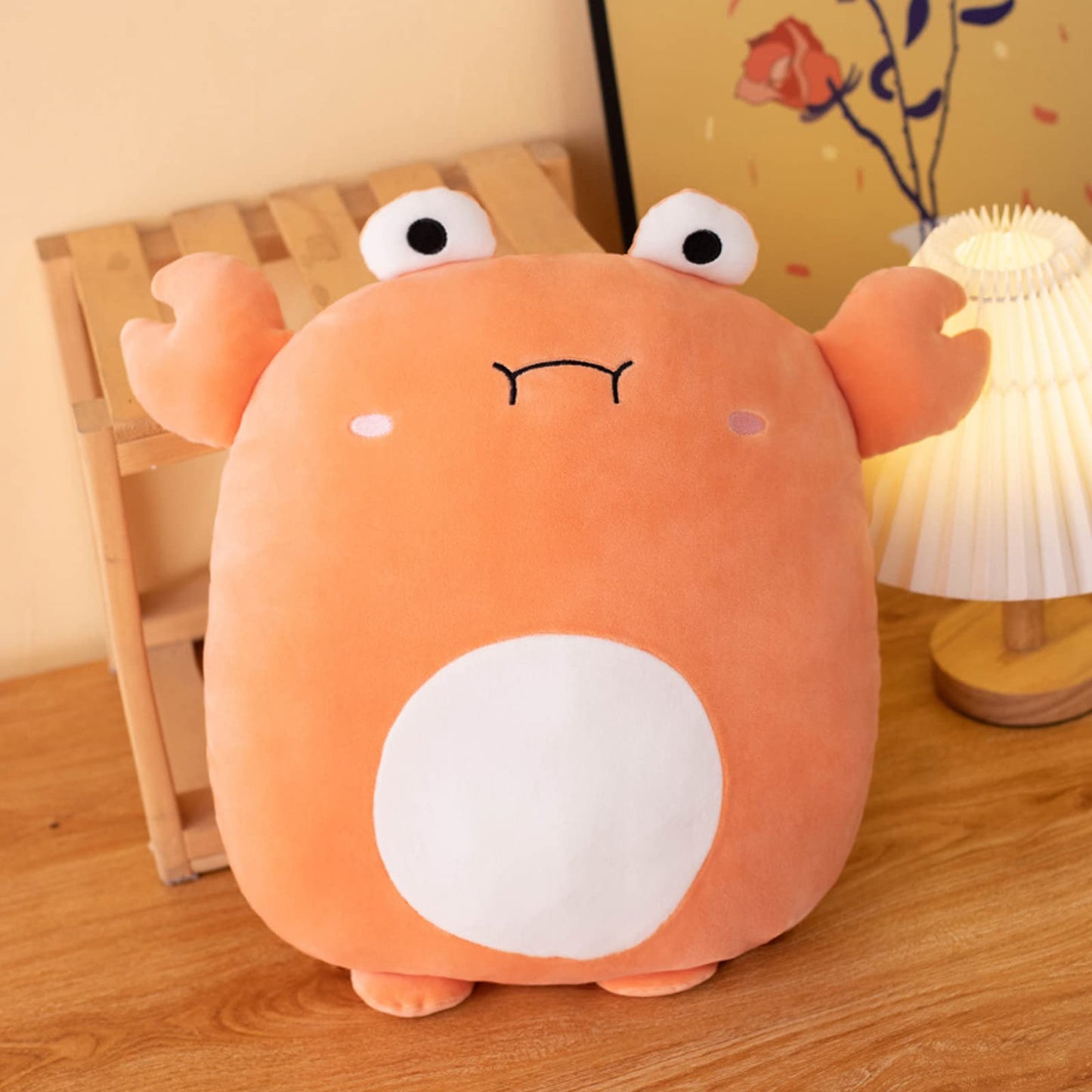 Lannery Crab Plush Pillow 16-Inch – Kawaii Stuffed Toy for Room Decor