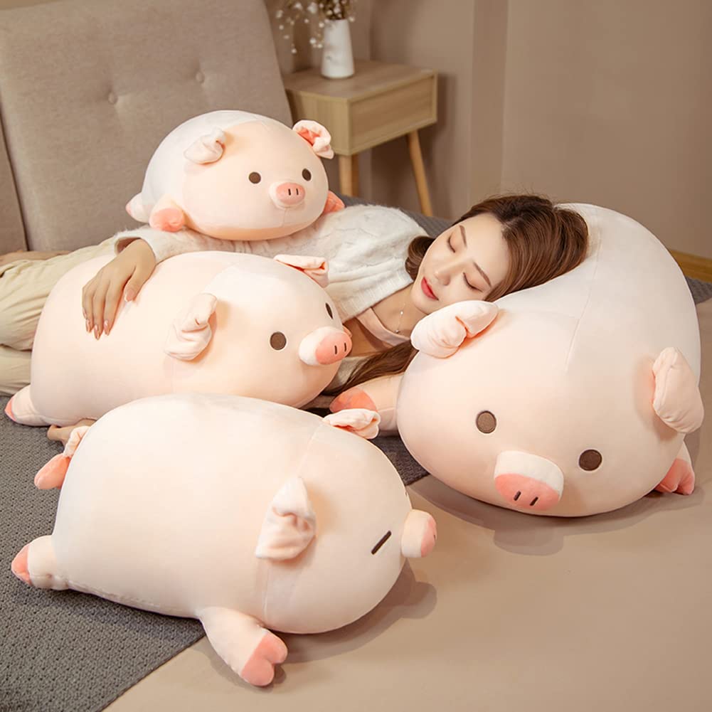 lannery Pig Stuffed Animal Hugging Pillow – Soft Plush Body Pillow, 31.5in (80 cm) with Round Eyes