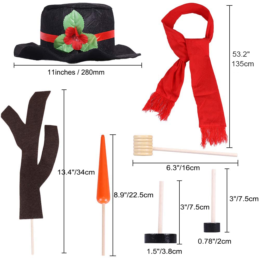 Lansian 16Pcs Christmas Snowman Decorating Kit | Outdoor Winter Fun for Kids