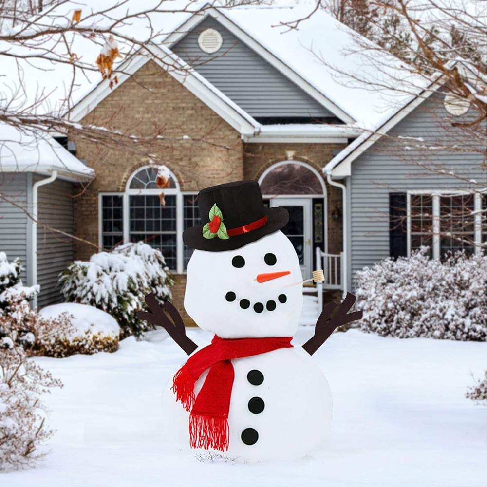 Lansian 16Pcs Christmas Snowman Decorating Kit | Outdoor Winter Fun for Kids