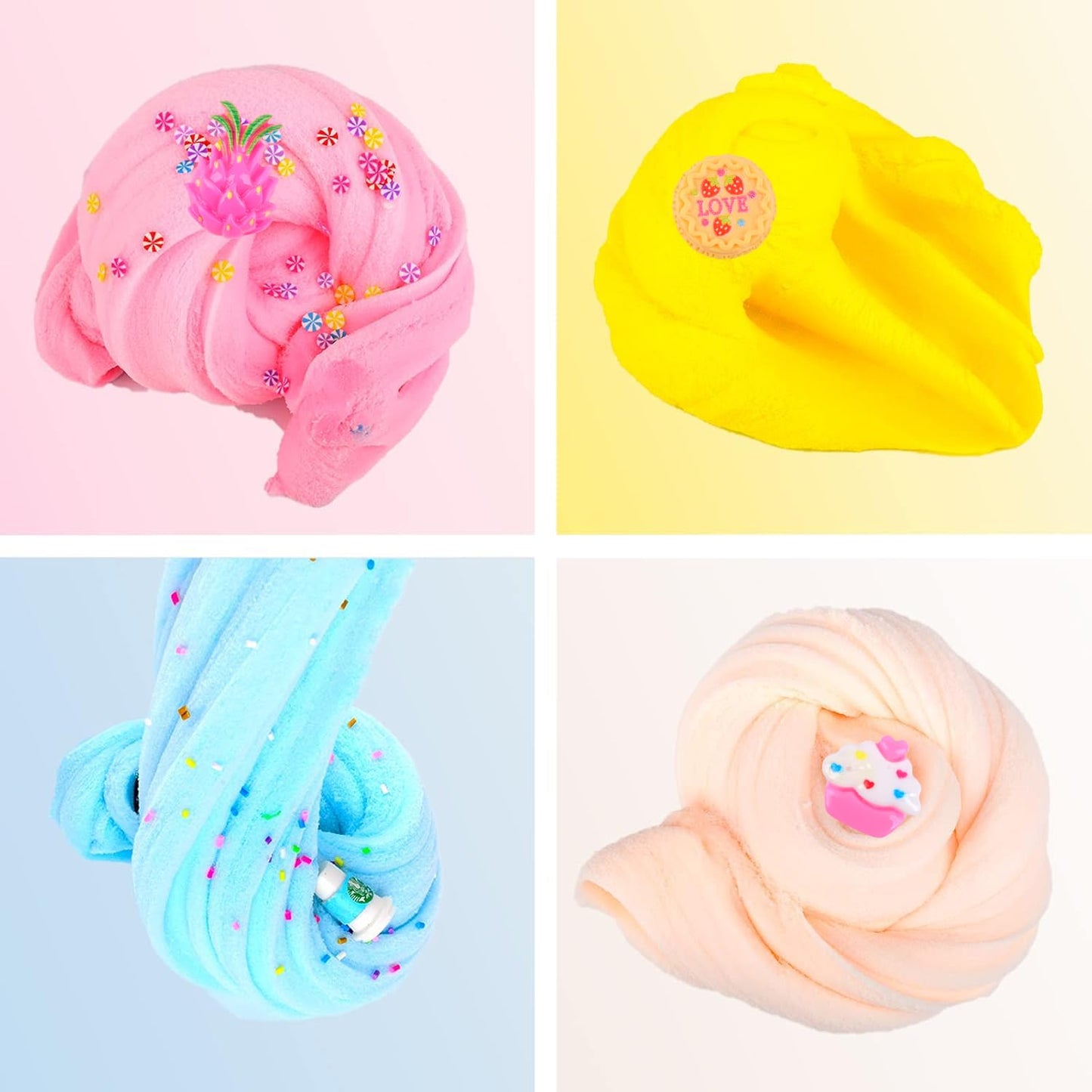 LANUMIONG 4 Pack Cloud Slime Kit – Soft, Non-Sticky Play Toy for Kids