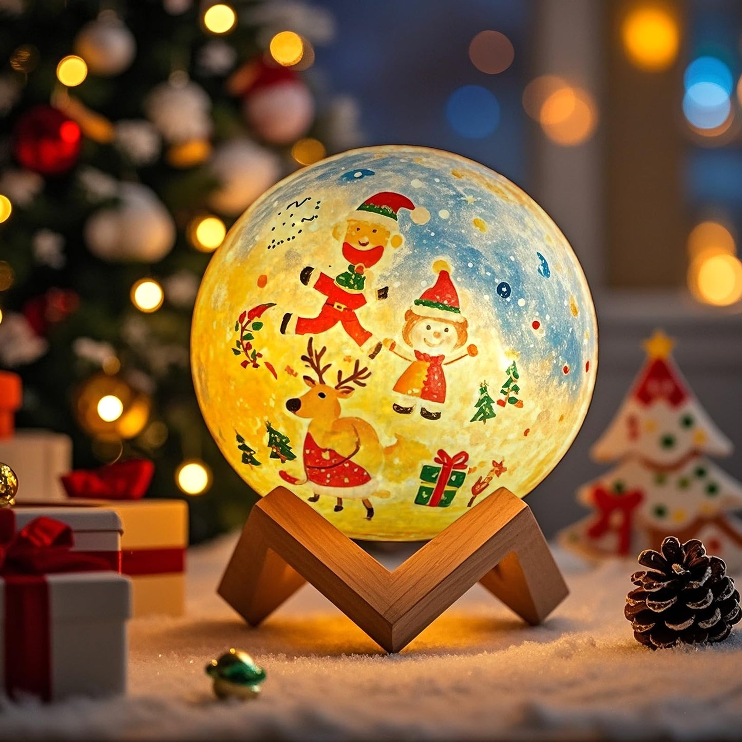 LAOESE Paint Your Own Moon Lamp Kit – DIY 3D Moon Night Light for Kids