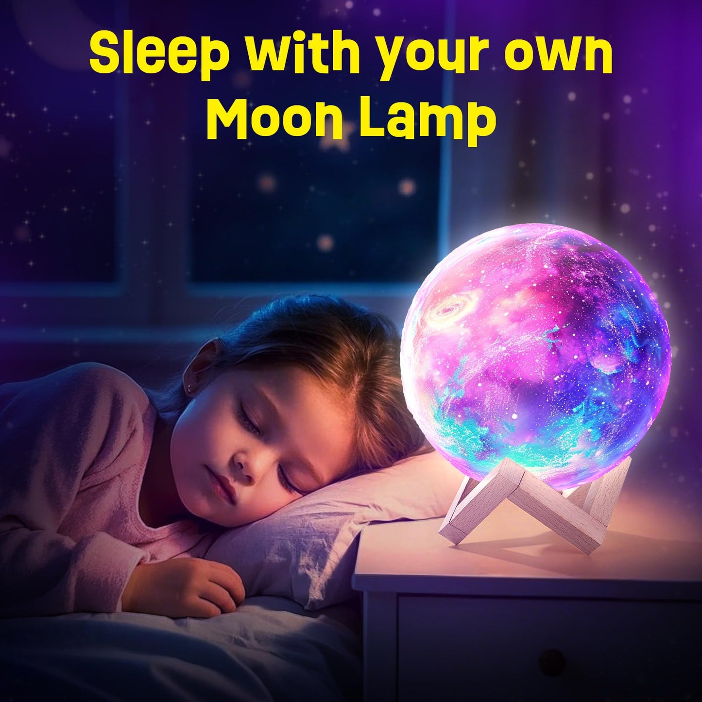 LAOESE Paint Your Own Moon Lamp Kit – DIY 3D Moon Night Light for Kids