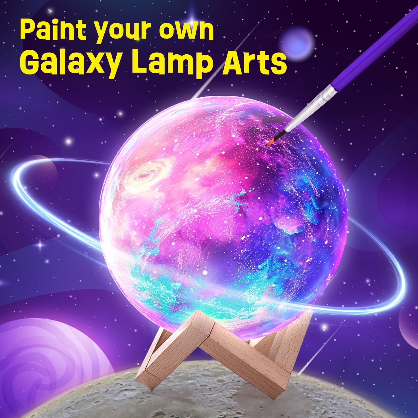 LAOESE Paint Your Own Moon Lamp Kit – DIY 3D Moon Night Light for Kids