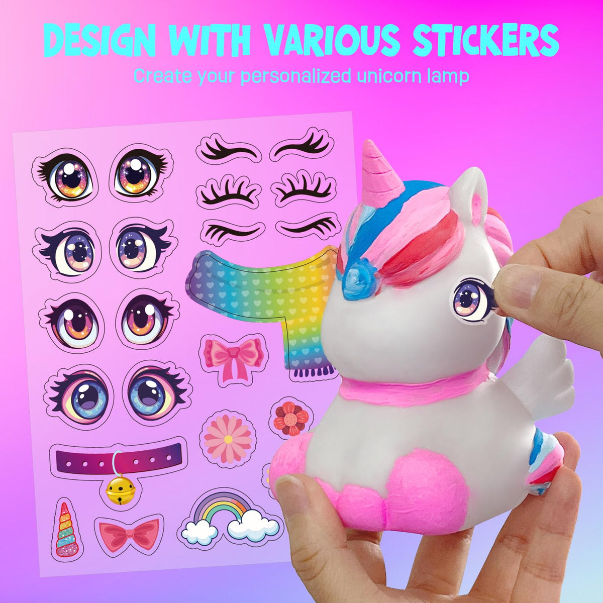 LAOESE Paint Your Own Unicorn Lamp Kit – Kids Unicorn Craft (Ages 6-12)