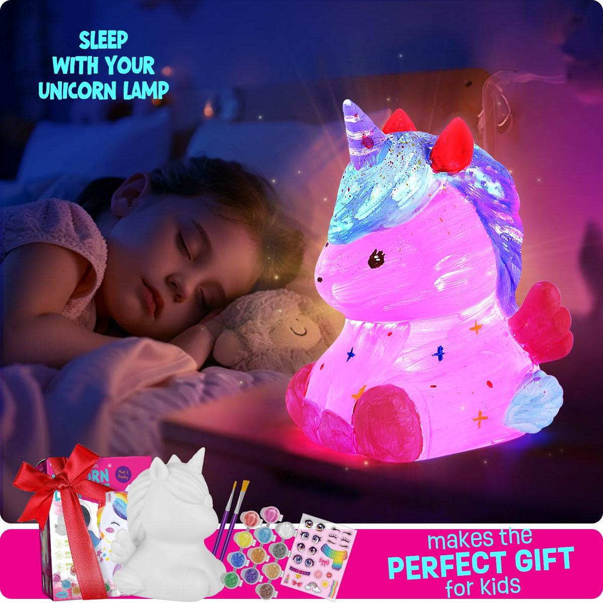 LAOESE Paint Your Own Unicorn Lamp Kit – Kids Unicorn Craft (Ages 6-12)