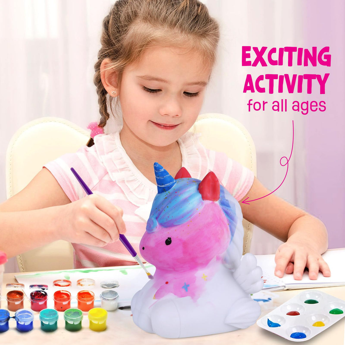LAOESE Paint Your Own Unicorn Lamp Kit – Kids Unicorn Craft (Ages 6-12)