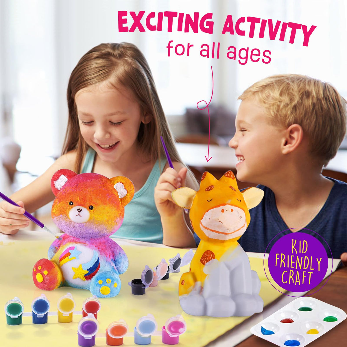 LAOESE Paint Your Own Bear Lamp Kit - Creative Kids Art & Craft Toy