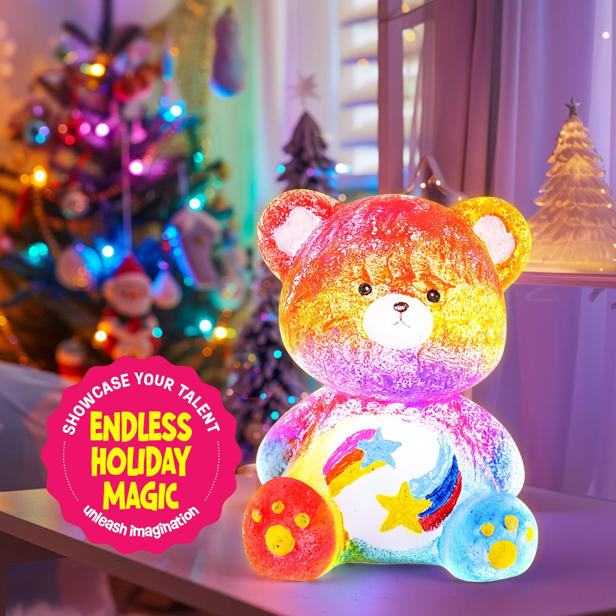 LAOESE Paint Your Own Bear Lamp Kit - Creative Kids Art & Craft Toy