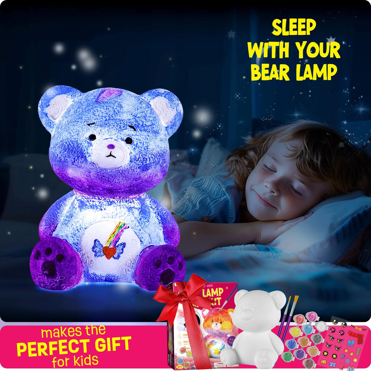 LAOESE Paint Your Own Bear Lamp Kit - Creative Kids Art & Craft Toy