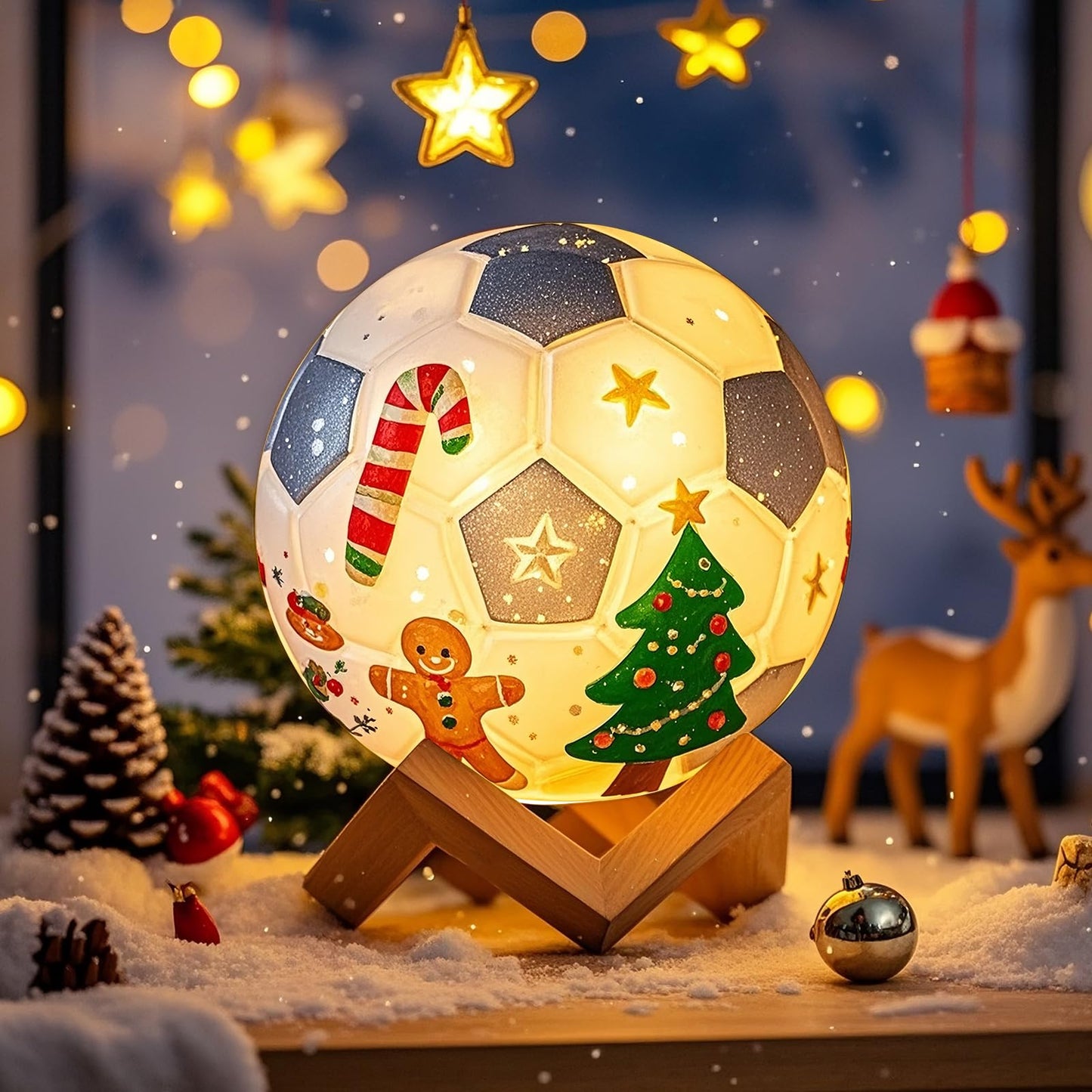 LAOESE Paint Your Own Soccer Ball Lamp Kit | DIY Night Light & Kids Crafts