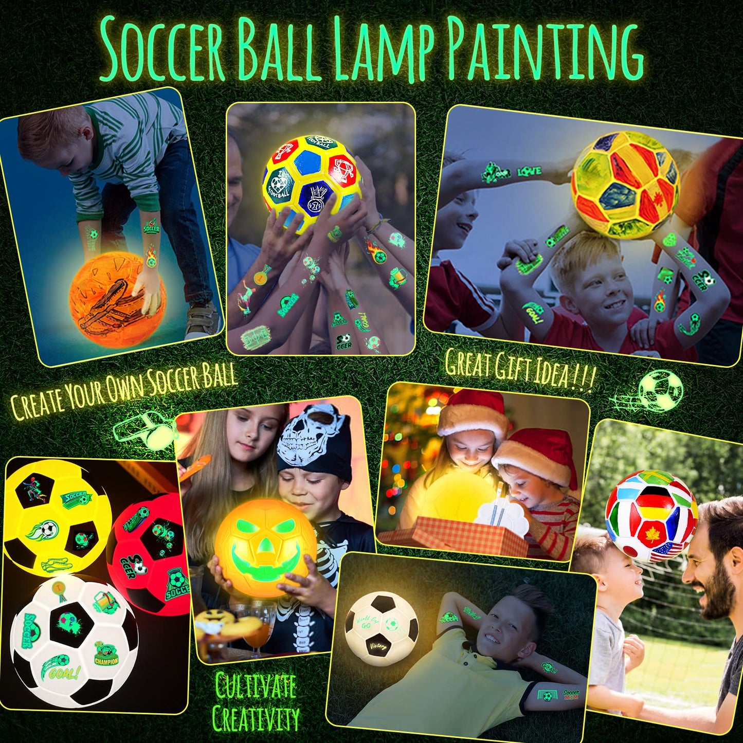 LAOESE Paint Your Own Soccer Ball Lamp Kit | DIY Night Light & Kids Crafts
